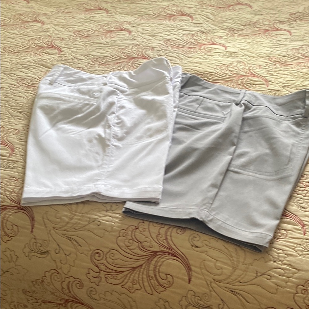 Callaway Athletic Shorts White and Gray Lightweight Design
